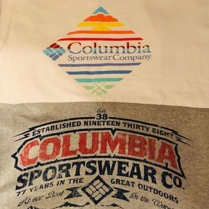 2 Columbia Sportswear Mens XL Graphic T-Shirts